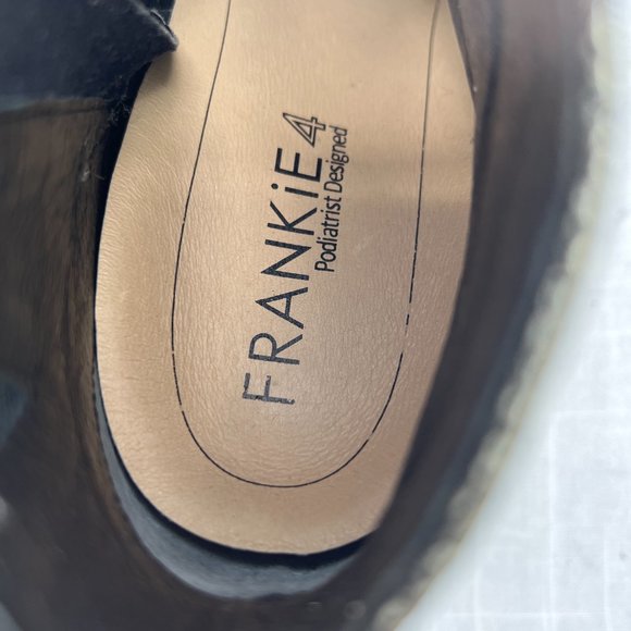 Frankie4 Ankle Booties Speckled Leather Side Zipper Cuban Heel Pewter Size 8½ - Picture 6 of 10